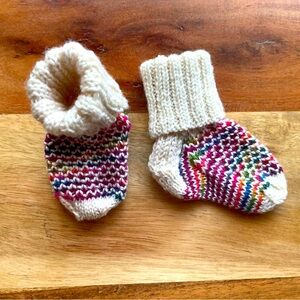 SOLD! Hand knit Baby Socks—that will actually stay on your baby’s feet!